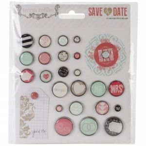 Buttony dekoracyjne Prima Marketing Teresa Collins - Save the Date